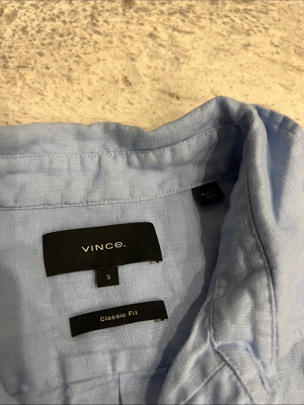 Vince Light Blue Short-Sleeve Button-Down Shirt - Picture 2 of 5